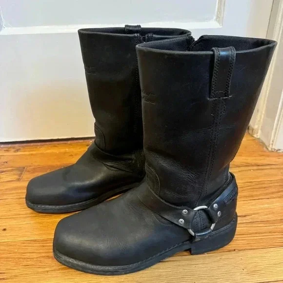 Men’s Harley-Davidson Hustin leather waterproof motorcycle boots size 10.5 - Picture 5 of 12